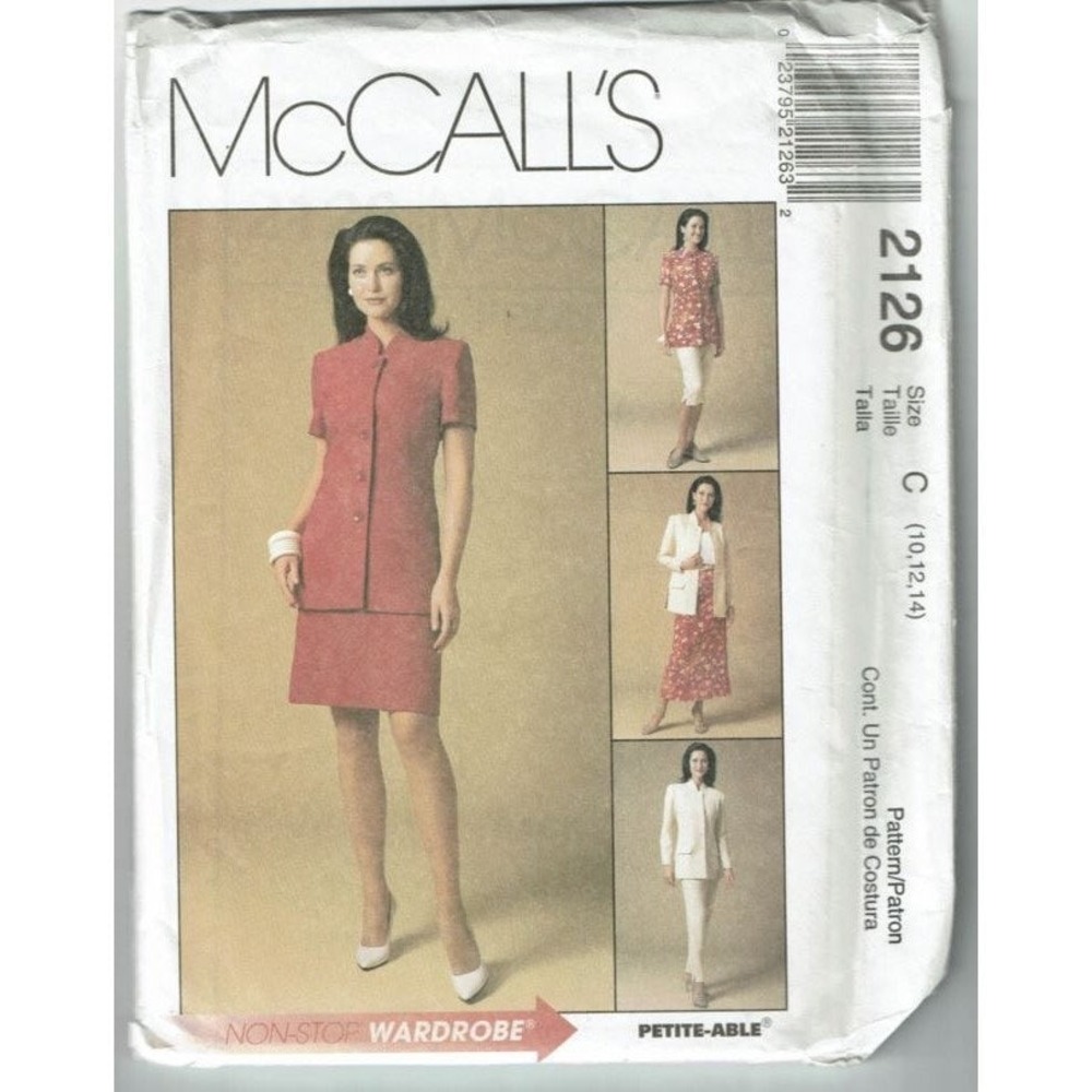 McCalls‎ Sewing Pattern 2126 Jacket Pants Skirt Misses Size 10-14